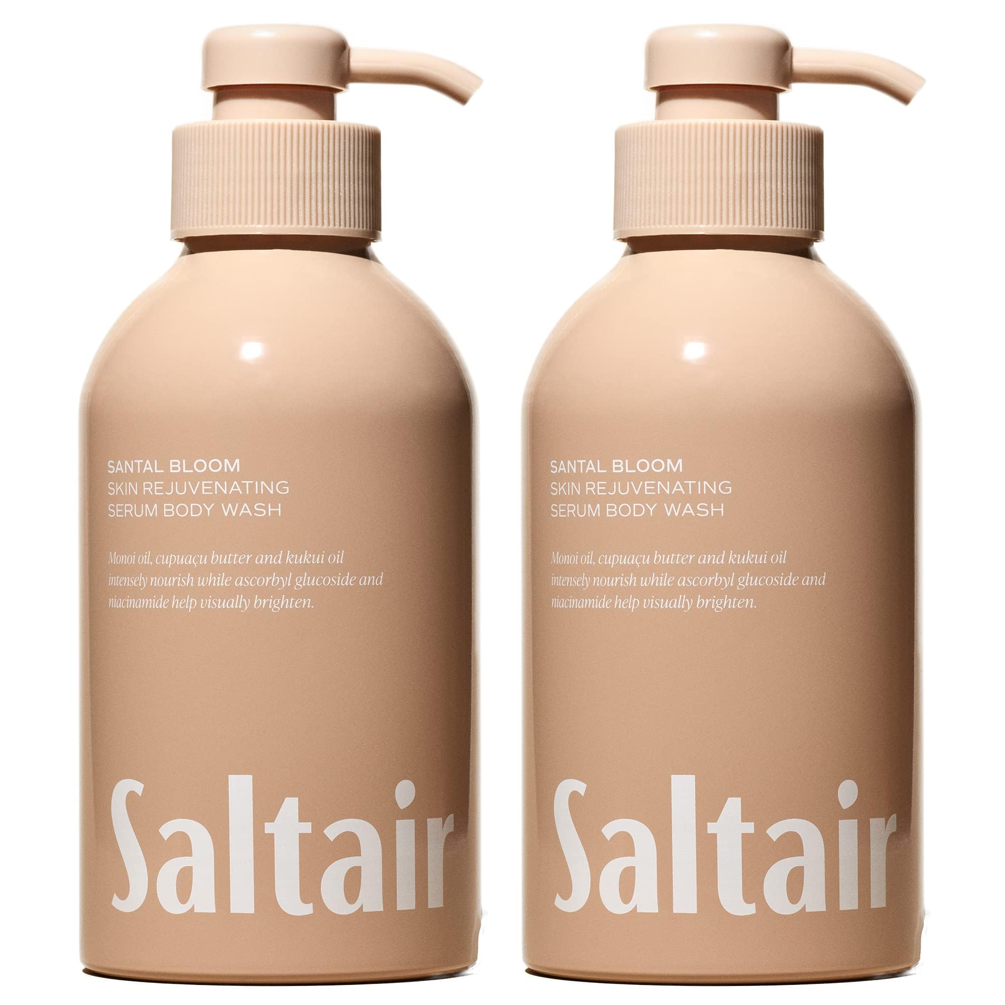 Saltair Santal Bloom: botella con dosificador, limpieza suave e hidratante para la piel.
