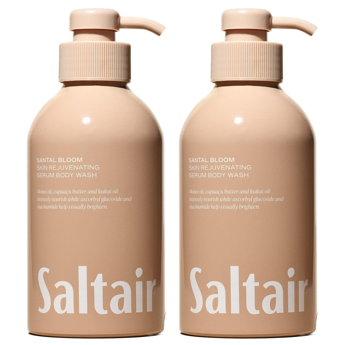Saltair Santal Bloom: botella con dosificador, limpieza suave e hidratante para la piel.