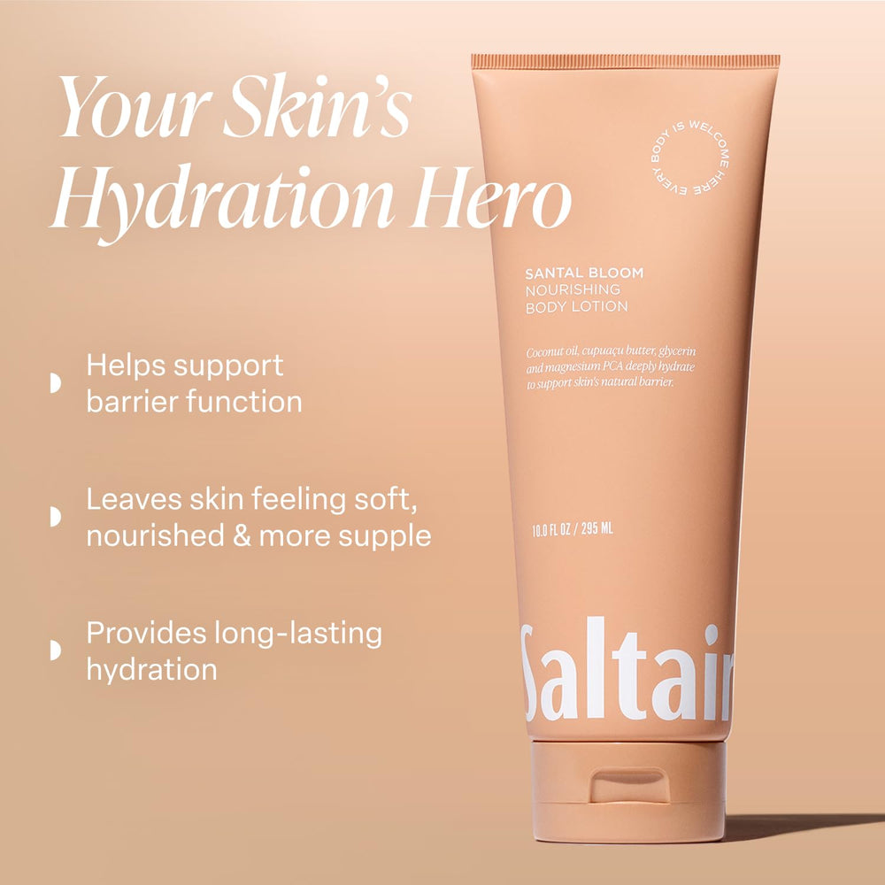 Saltair Santal Bloom flacon, parfum raffiné et bouquet boisé.