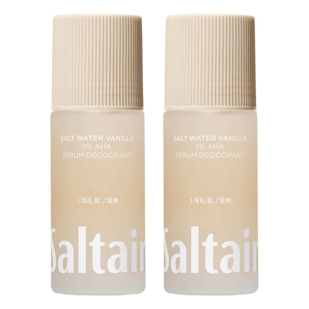 Saltair Serum Deodorant Salt Water Vanilla bottle showing long-lasting odor protection