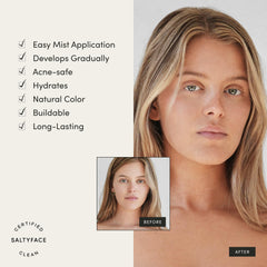 SALTYFACE Aplicación en Cuello y Pecho facilita una aplicación homogénea en zonas clave.