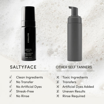 SALTYFACE bronceador espuma tono medio para color bronceado medio