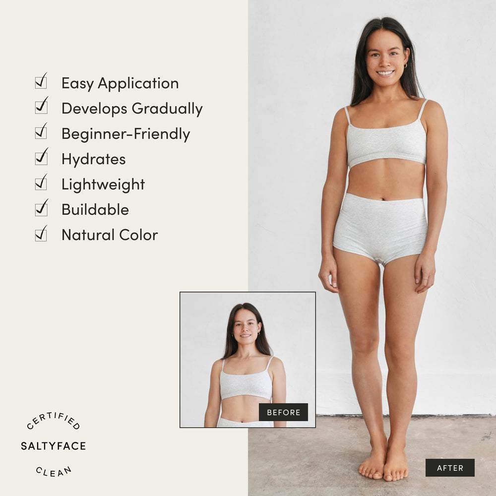 SALTYFACE Espuma Bronceadora: desarrollo gradual para un tono natural.