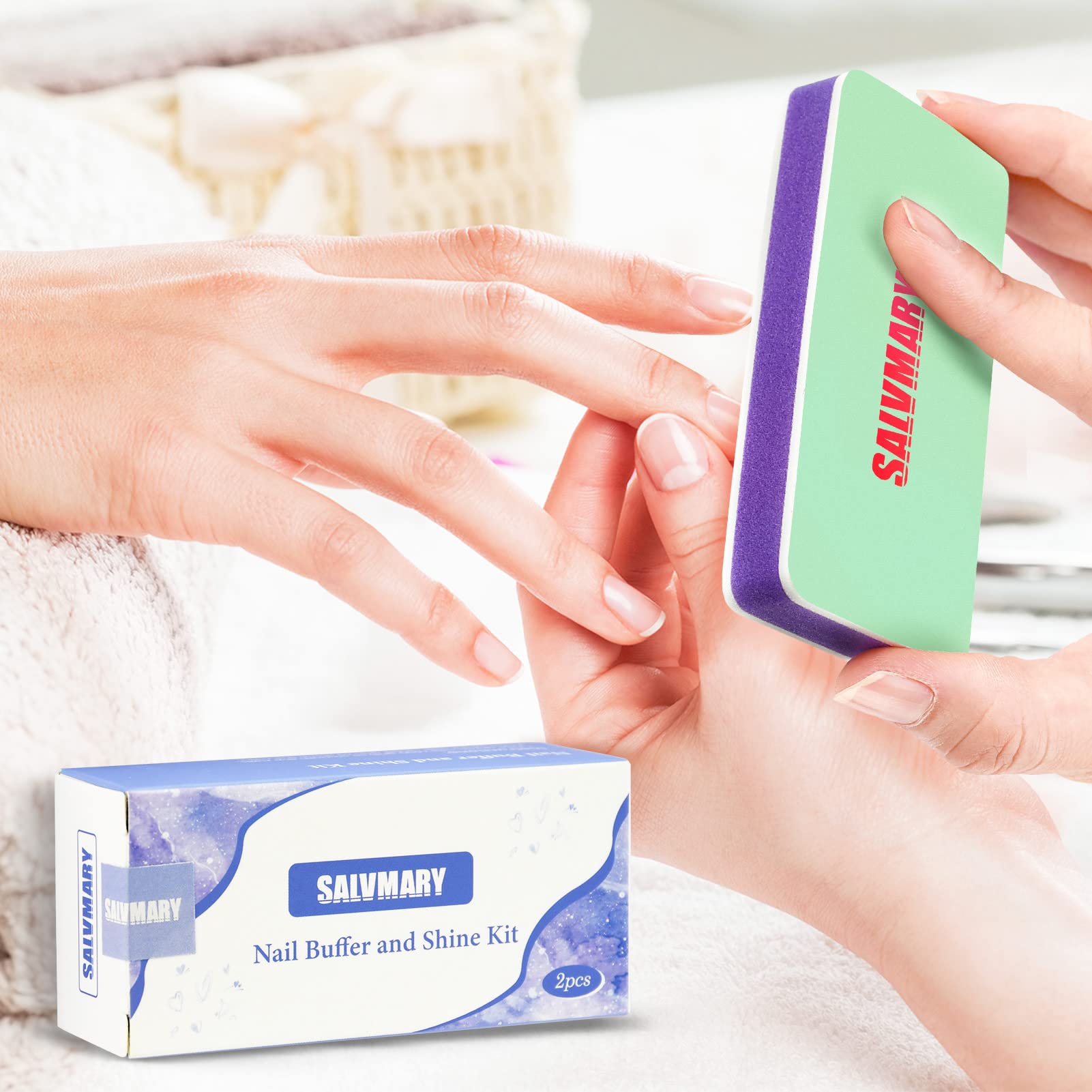 SALVMARY esponja EVA suave para pulido de uñas sin dañar.