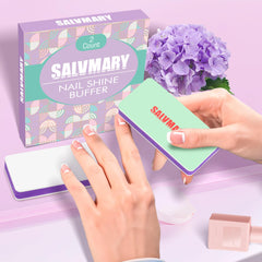 Bloque verde SALVMARY de grano 400 para alisar la superficie de uñas.
