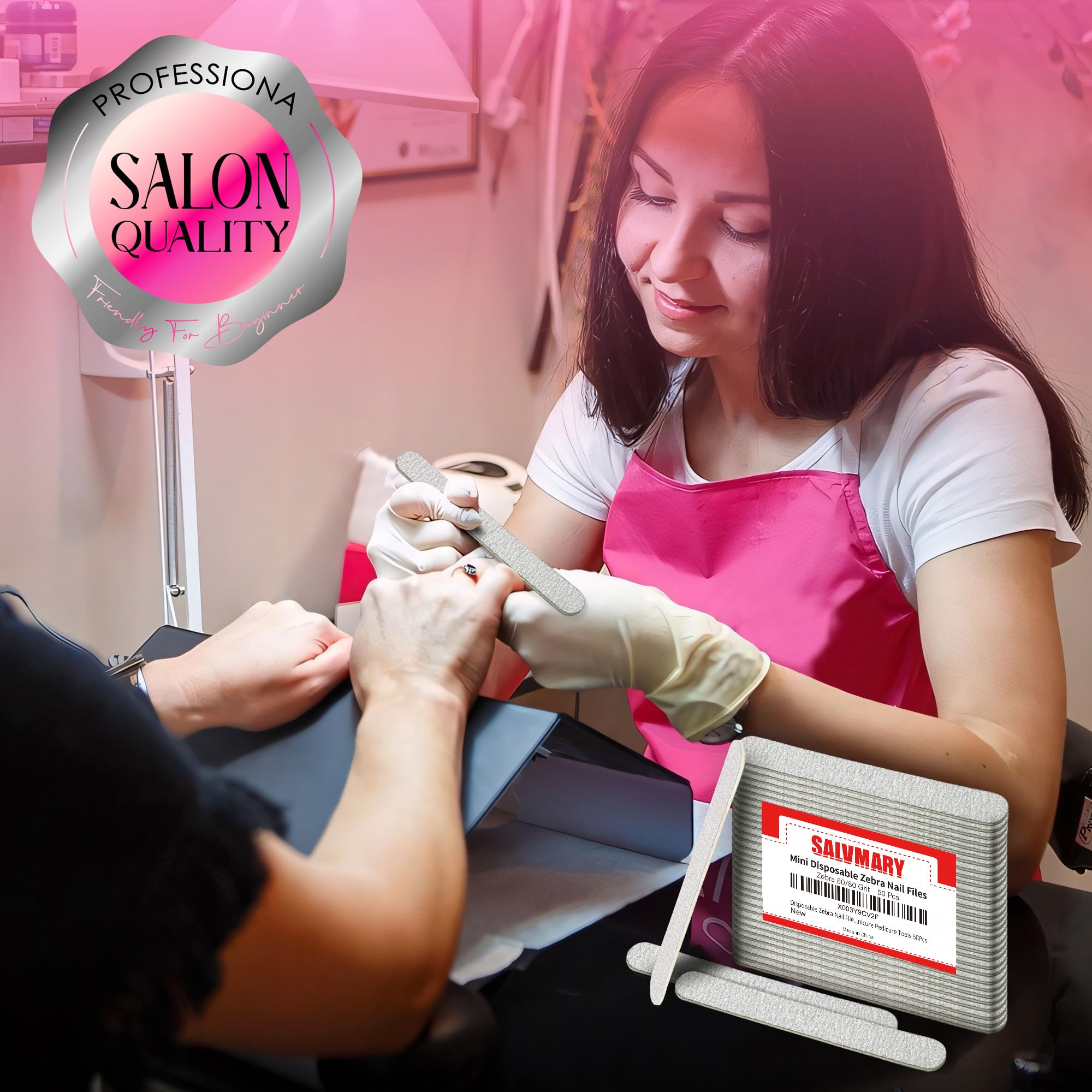 Lima SALVMARY Zebra para pedicura, higiene y rendimiento en salón