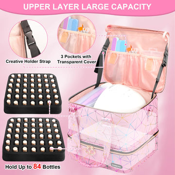 Sambois correa-hombro-ajustable: transporte cómodo para el kit de uñas.