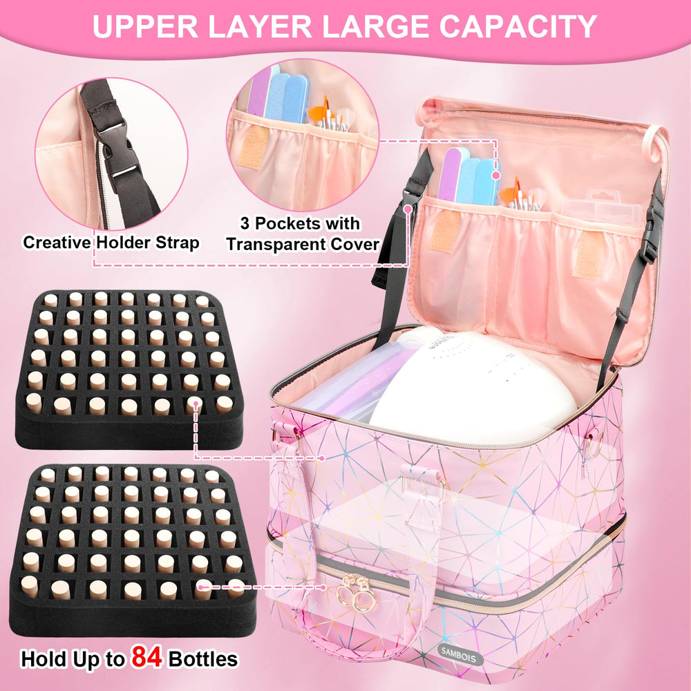 Sambois correa-hombro-ajustable: transporte cómodo para el kit de uñas.