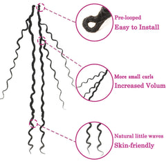 SamBraid Goddess Locs 14'' extremos curvos para acabado suave.