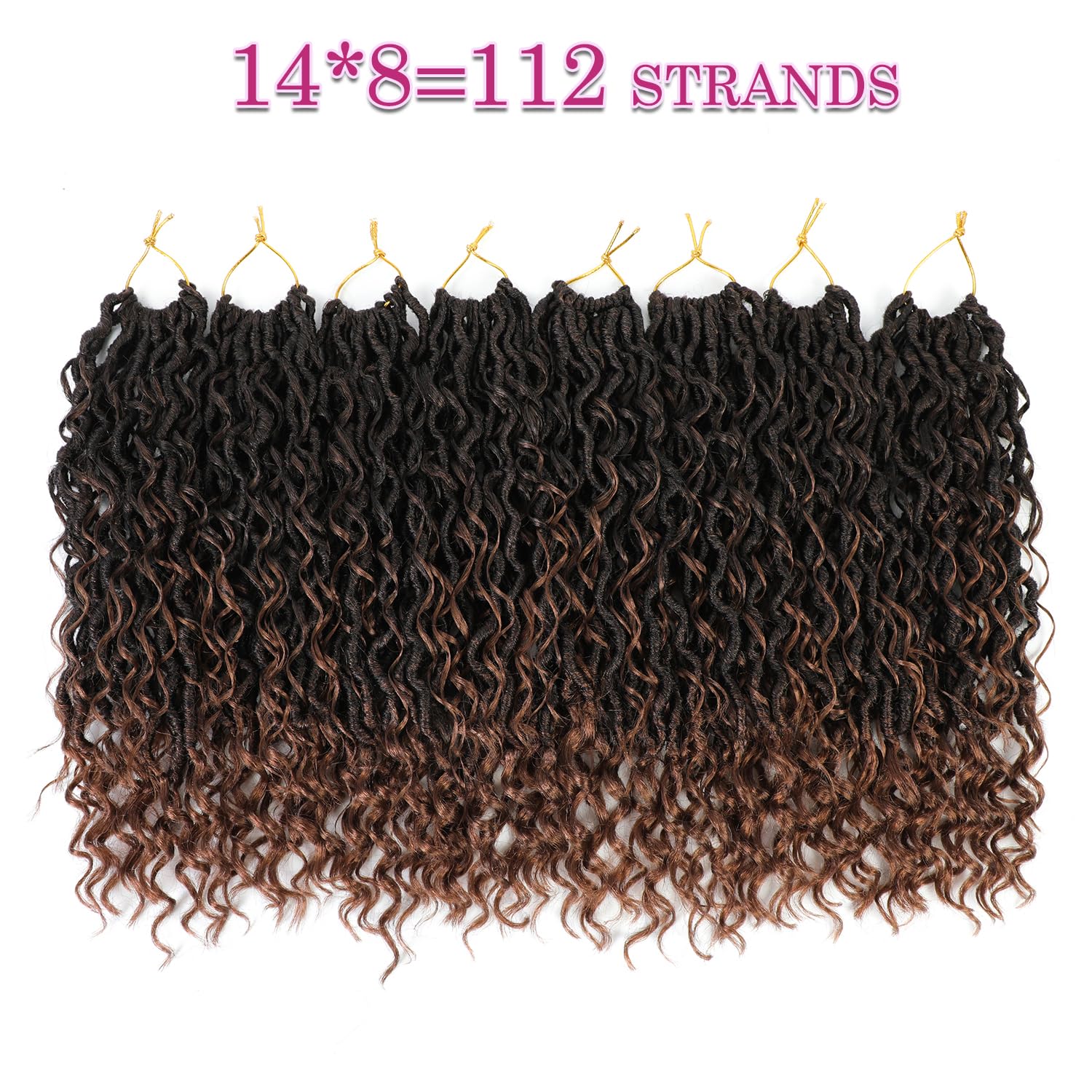SamBraid Goddess Locs 14'' incluye 8 paquetes para cobertura completa.