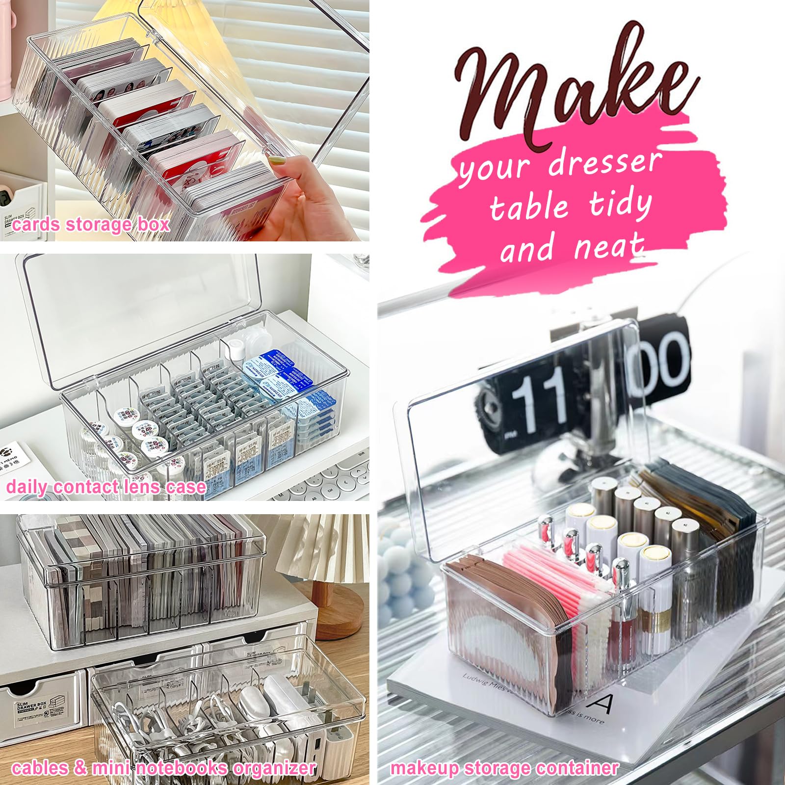 Samchilderlan organizador multipropósito, perfecto para maquillaje, accesorios y suministros variados.