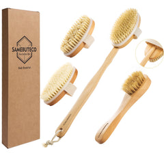 SAMEBUTECO cepillo cuerpo con mango largo de madera para alcanzar la espalda.