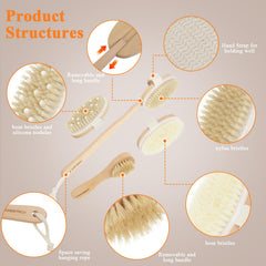 SAMEBUTECO cerdas naturales de jabalí para exfoliación firme y suave.
