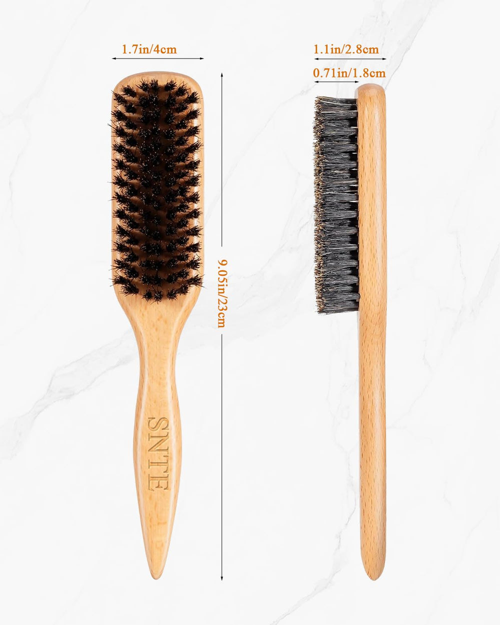 Samnyte cepillo de cerdas de jabalí para controlar el encrespamiento en cabello fino o medio.