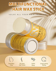 Samnyte cera para pelo, control-frizz y brillo suave para un look pulido.