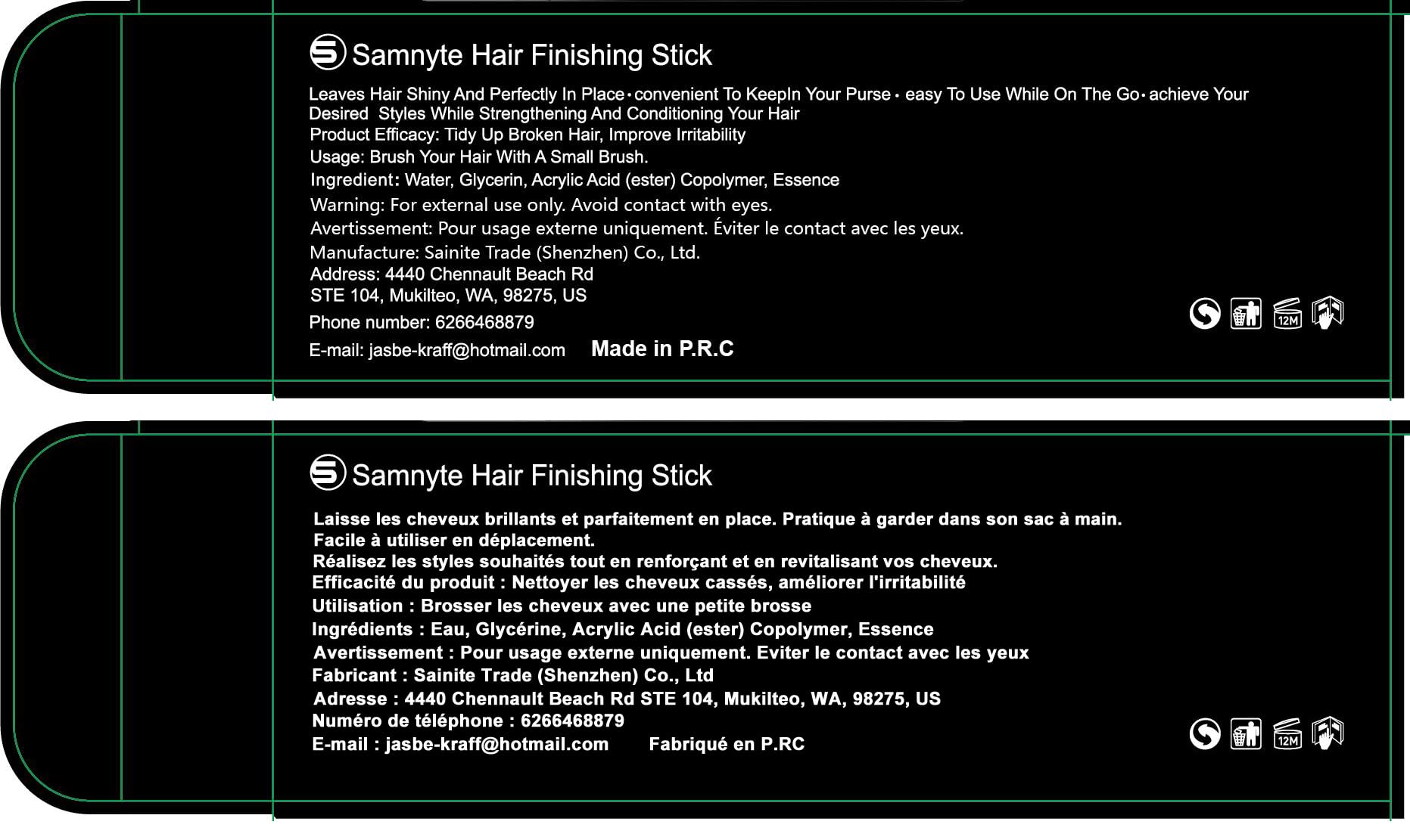 Samnyte Stick, aplicación giratoria evita engancharse en el cabello.