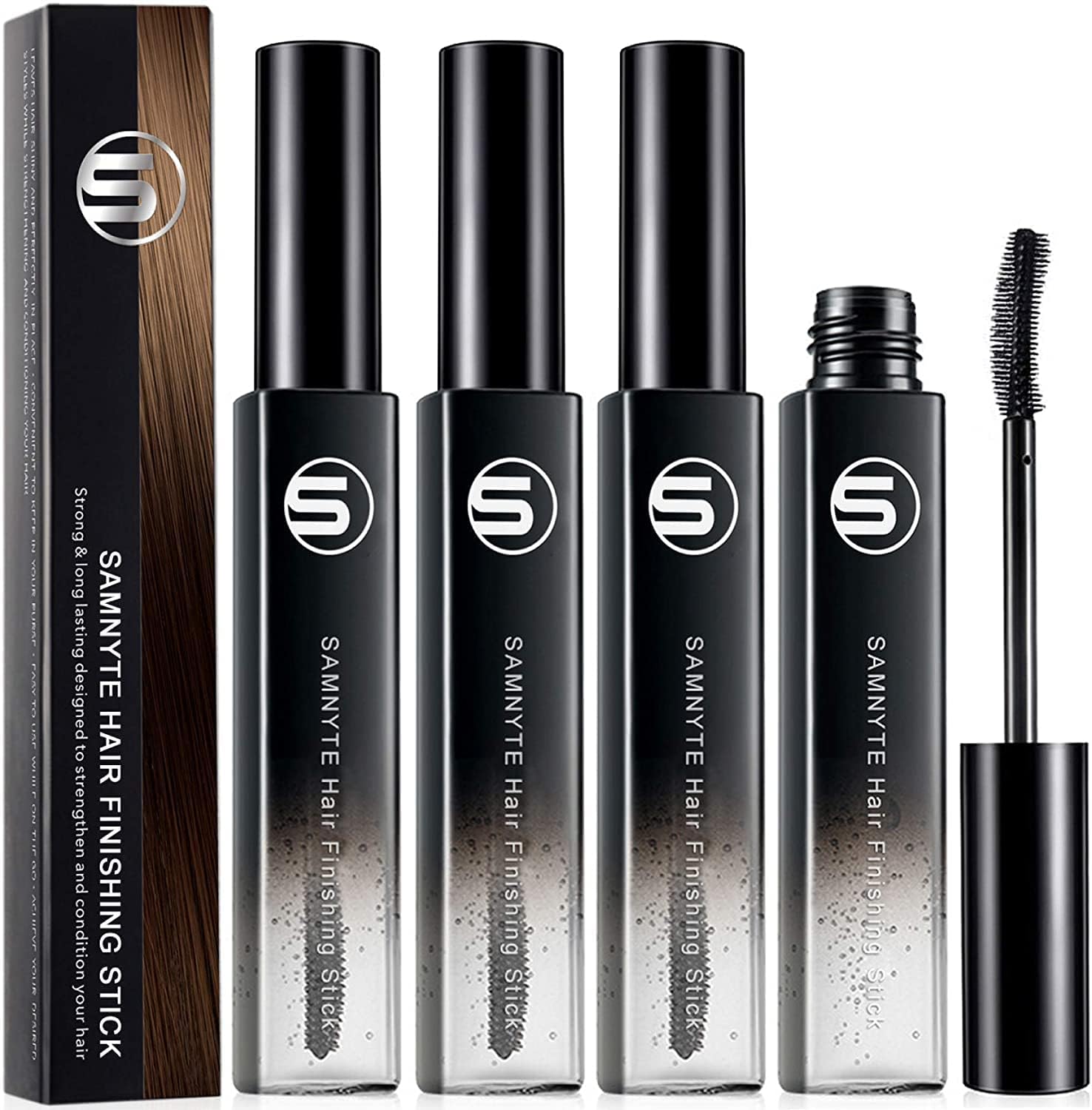Samnyte Stick fijacion cabello transparente: fija cabellos sueltos para un look pulido.