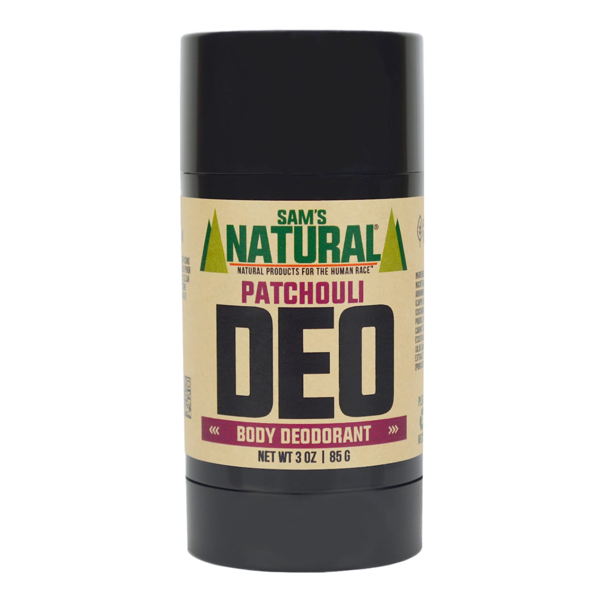 Sam's Natural Patchouli en envase de 3 onzas, opción natural para uso diario.