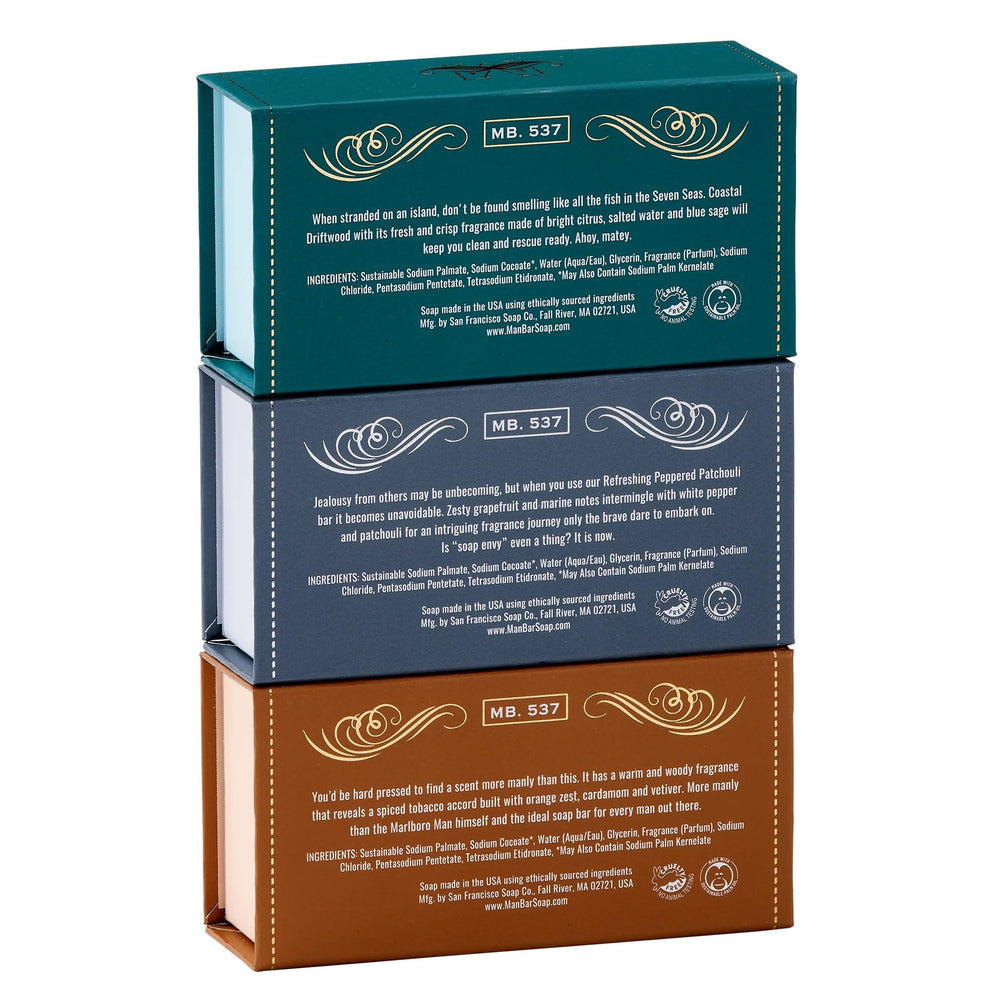 San Francisco Soap Company Man Bar Pachulí con Pimienta, nota cálida para la ducha.