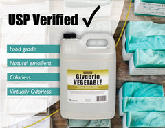 Sanco Industries glicerina vegetal 1gal, envase HDPE sin BPA, opción segura para jabones caseros.