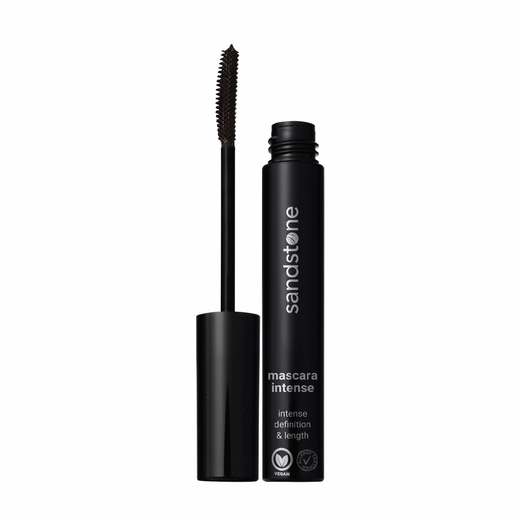 Mascara Sandstone Scandinavia, sin fragancia para ojos sensibles.
