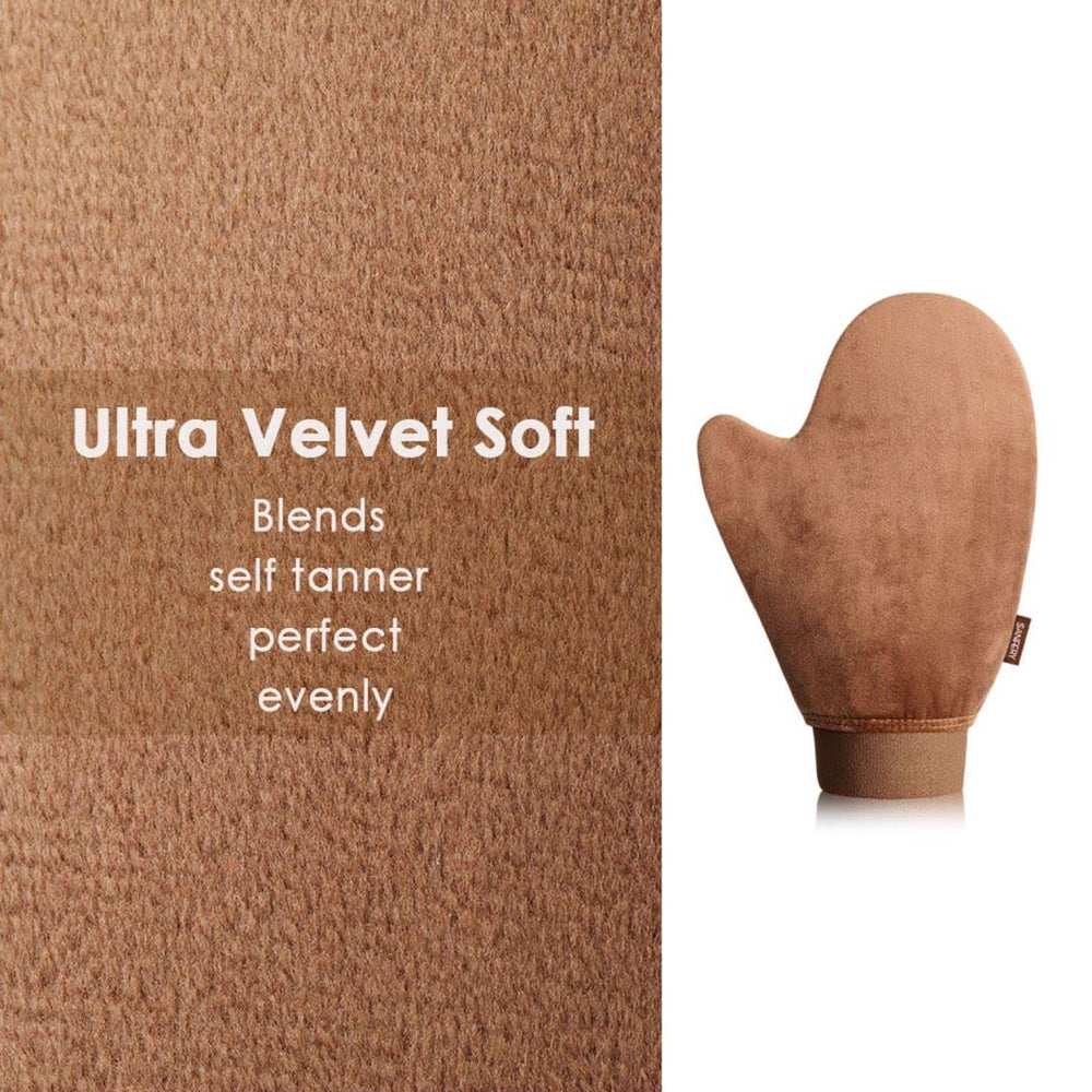 Guante Sanfery autobronceador con barrera impermeable para evitar manchas.