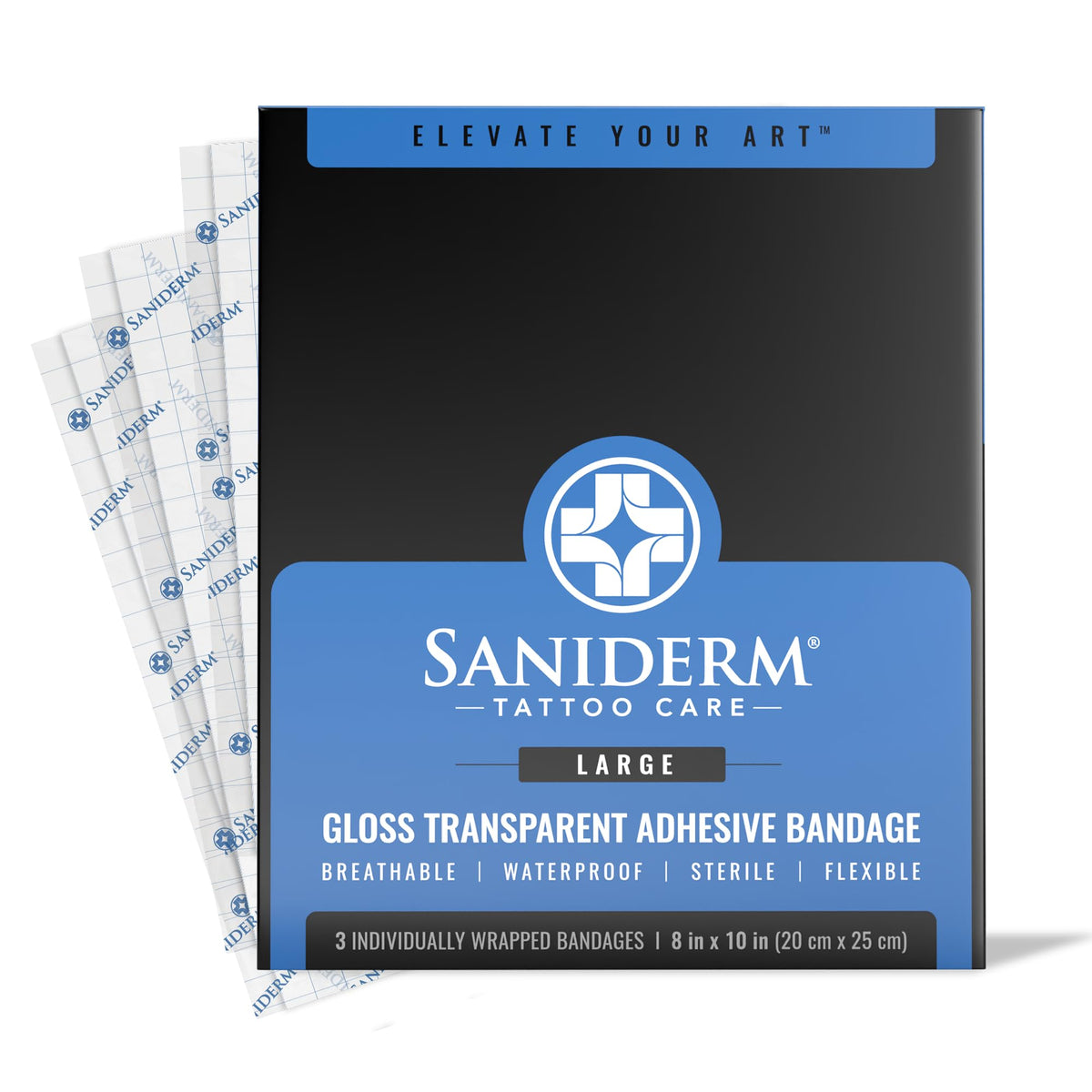 Saniderm bandaje original para tatuaje, cuidado inicial que favorece la curación.