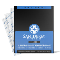Saniderm bandaje original para tatuaje, cuidado inicial que favorece la curación.