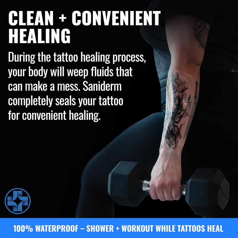 Saniderm bandaje protector para tatuaje durante actividades diarias.