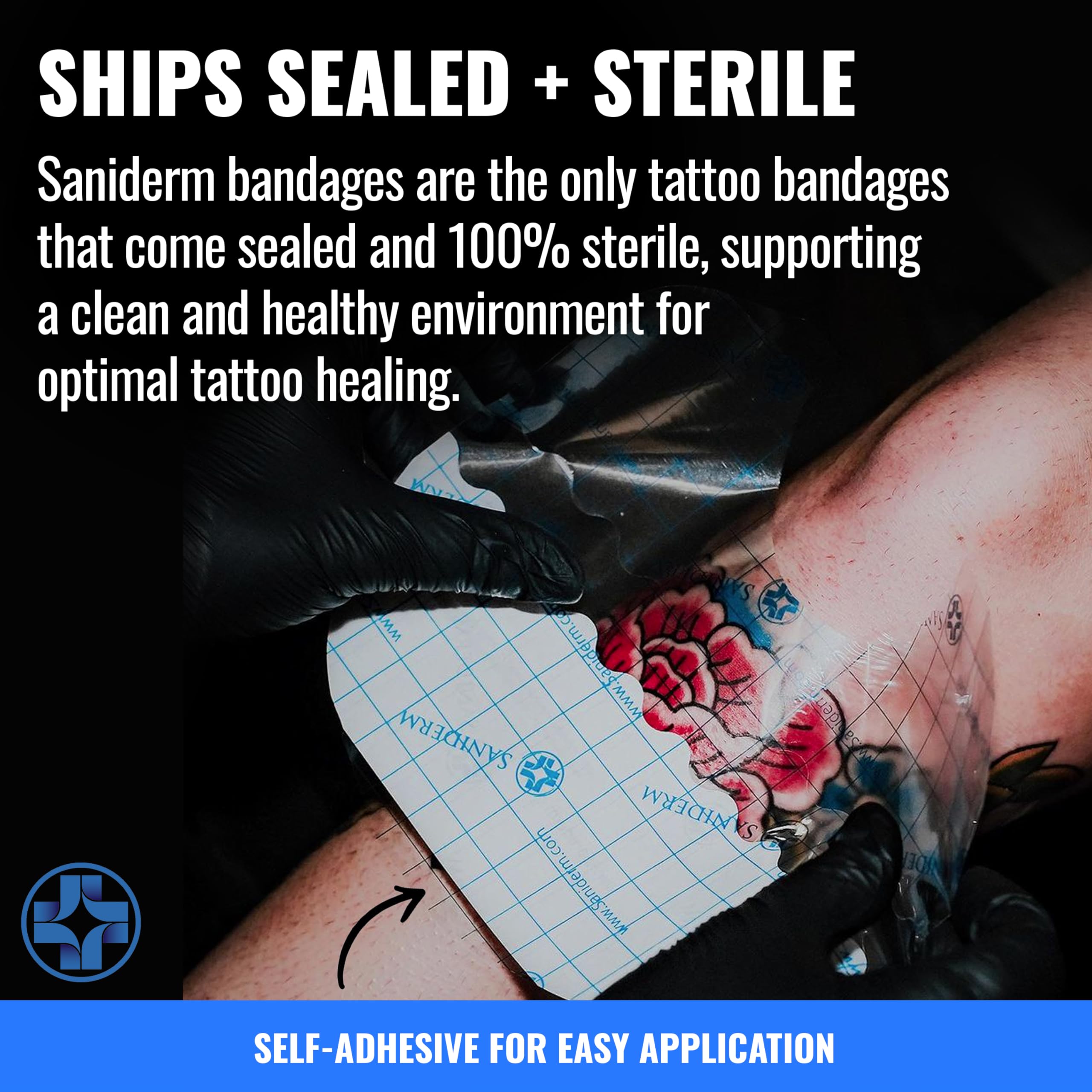 Saniderm tatuaje-resistente-al-agua, permite duchas durante la curación