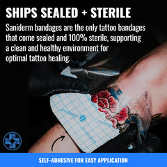 Saniderm tatuaje-resistente-al-agua, permite duchas durante la curación