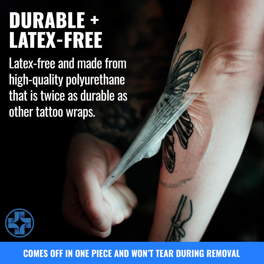 Saniderm vendaje original, fácil de usar tras tatuaje para un cuidado práctico.