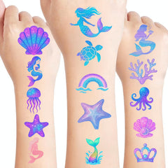 Tatuajes caballitos de mar brillantes de Sanki94 para manualidades temáticas.