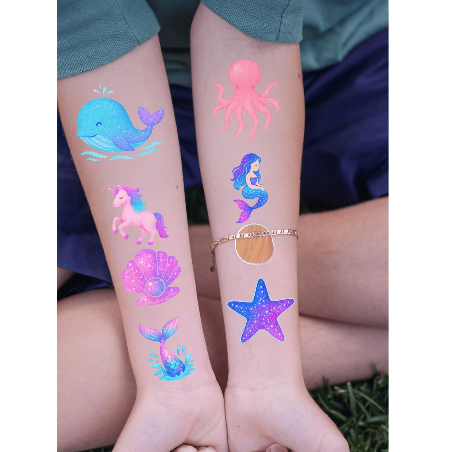 Tatuajes sirenas de Sanki94 para regalos y bolsas de fiesta.