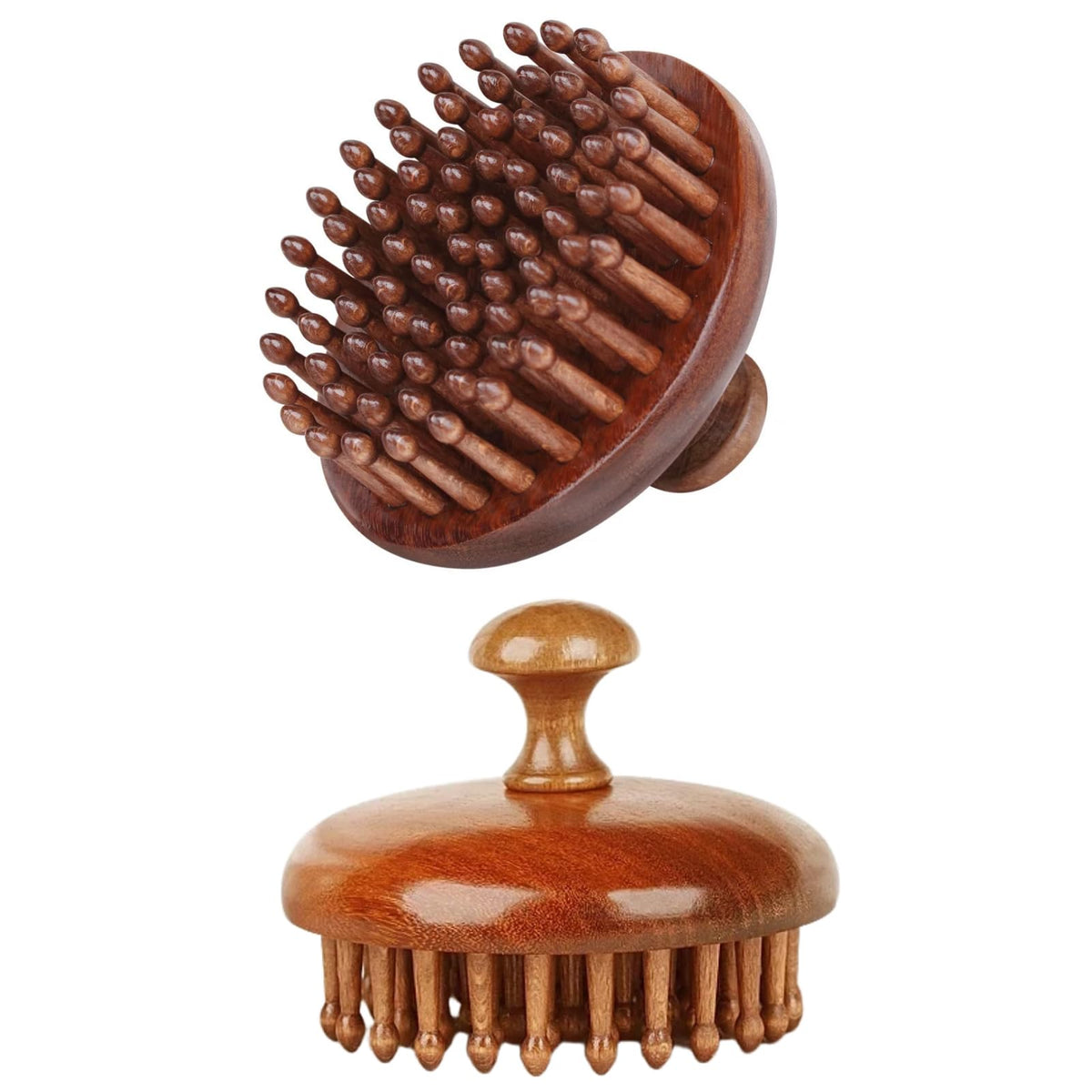 Sanlusan peine de madera con dientes finos para peinado suave.