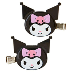 SANRIO Kuromi, lazo para cabello con prendedor, detalle cercano.