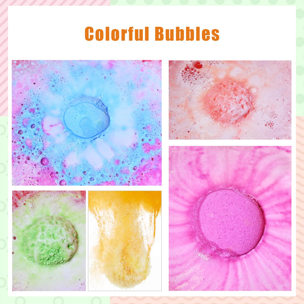 Bombas de baño Santrela con colores vibrantes, ideales para estimular la imaginación sin manchas.