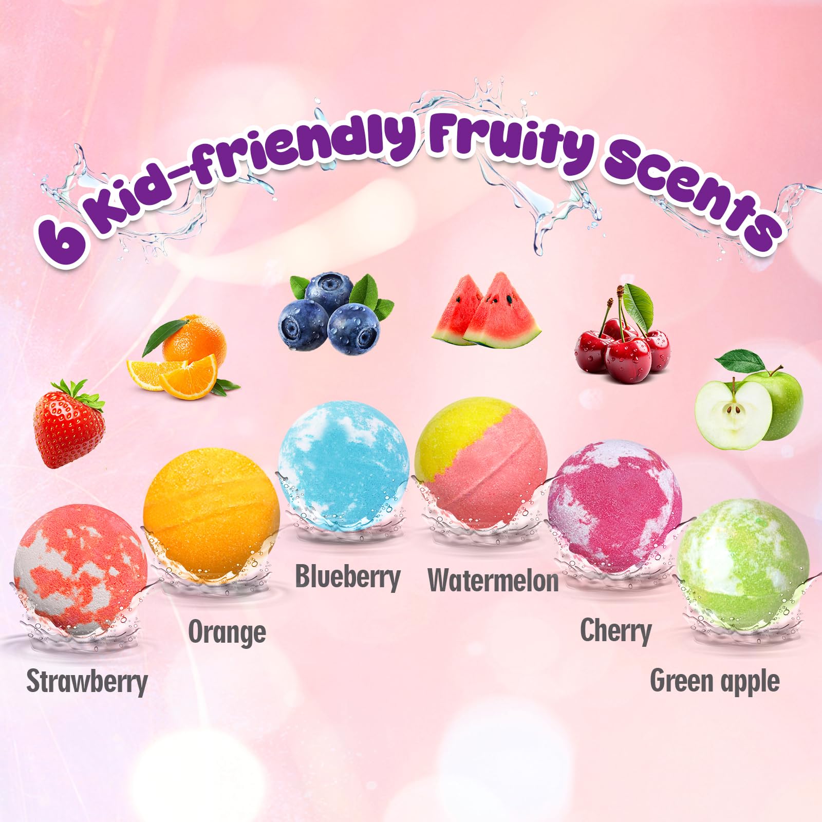 Santrela bomba de baño con aroma frutal, experiencia sensorial suave