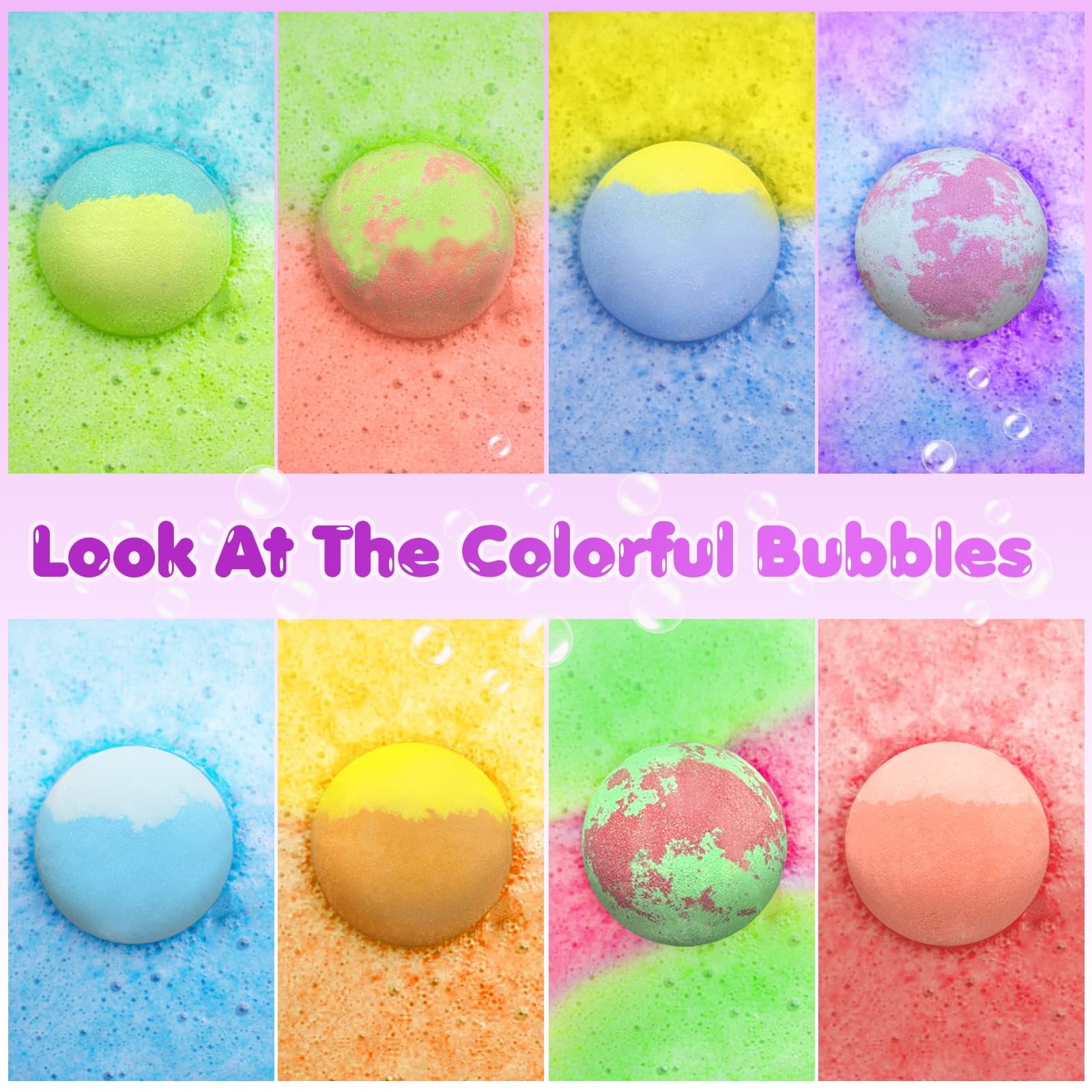 Colores brillantes en bombas de baño Santrela para un baño alegre