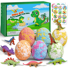 Bombas de baño Sanyi en caja regalo con huevo de dinosaurio, ideal para regalos.