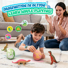Conjunto de seis colores de bombas de baño Sanyi con dinosaurio dentro.