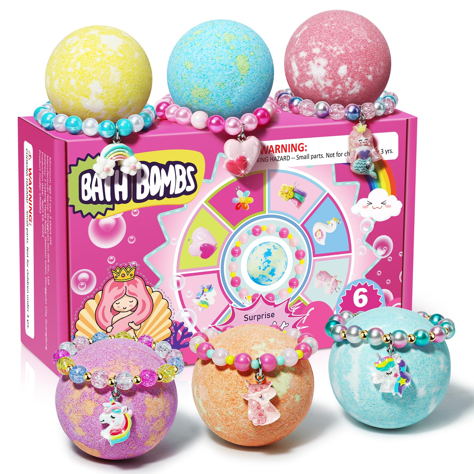Bombas de baño unicornio de sanyi con pulsera dentro, regalo divertido para niñas.