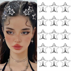 SAOROPEB clip estrella 1,57 pulgadas plata sujeción estable para cabello