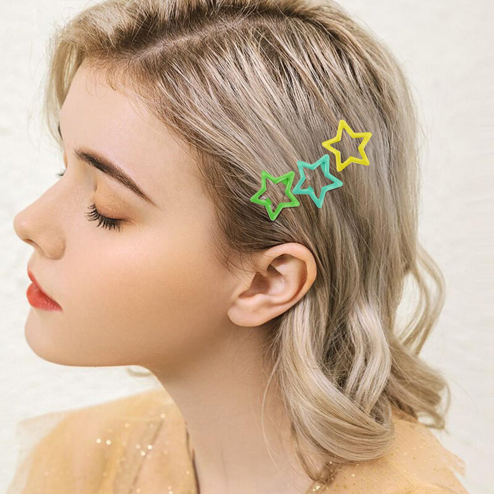 SAOROPEB pasador estrella multicolor para festivales y sesiones de fotos.