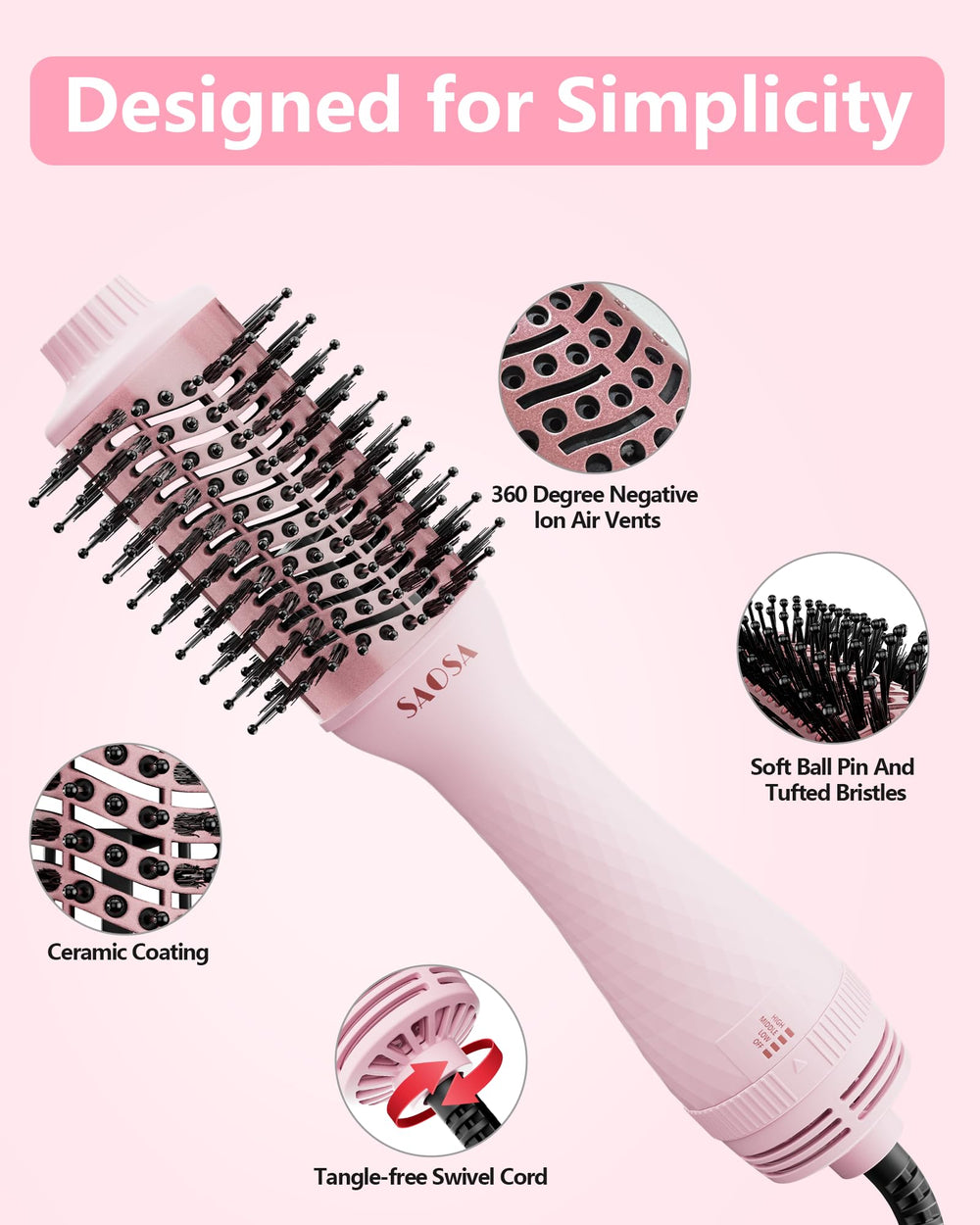 SAOSA ions negativos reducen frizz y dejan cabello suave