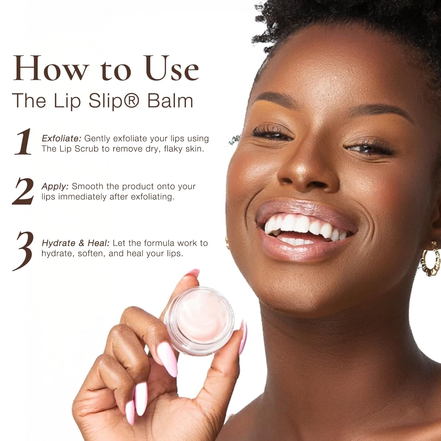 Huile de jojoba et macadamia nourrissent Lip Slip Luxe Balm