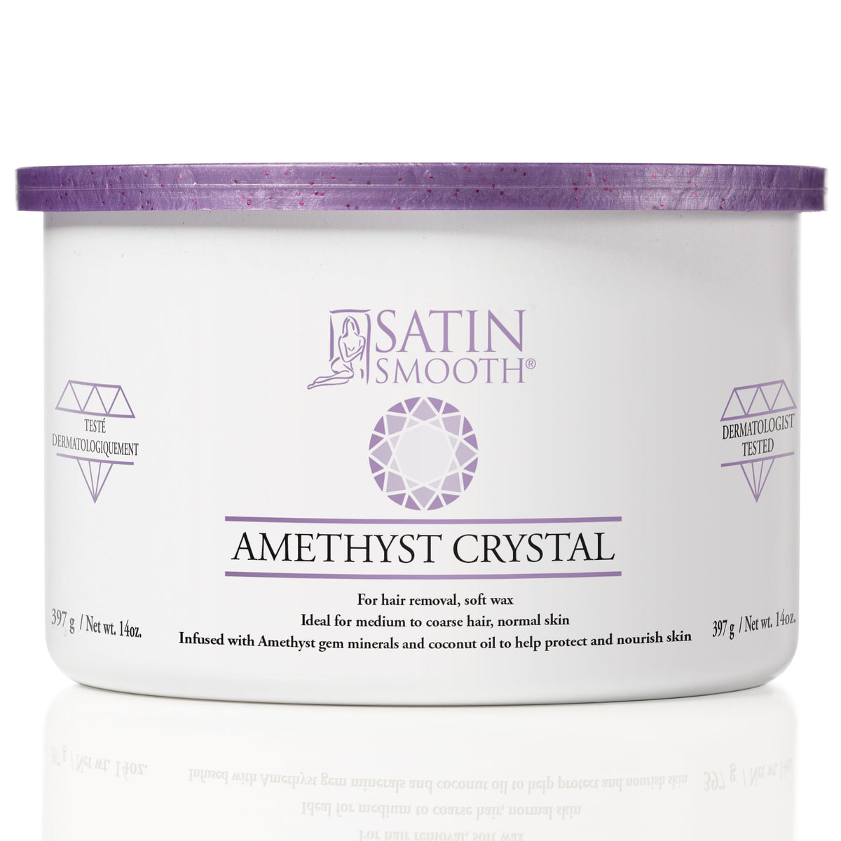 SATIN SMOOTH amatista cristal: depilación suave y lujosa para la piel.