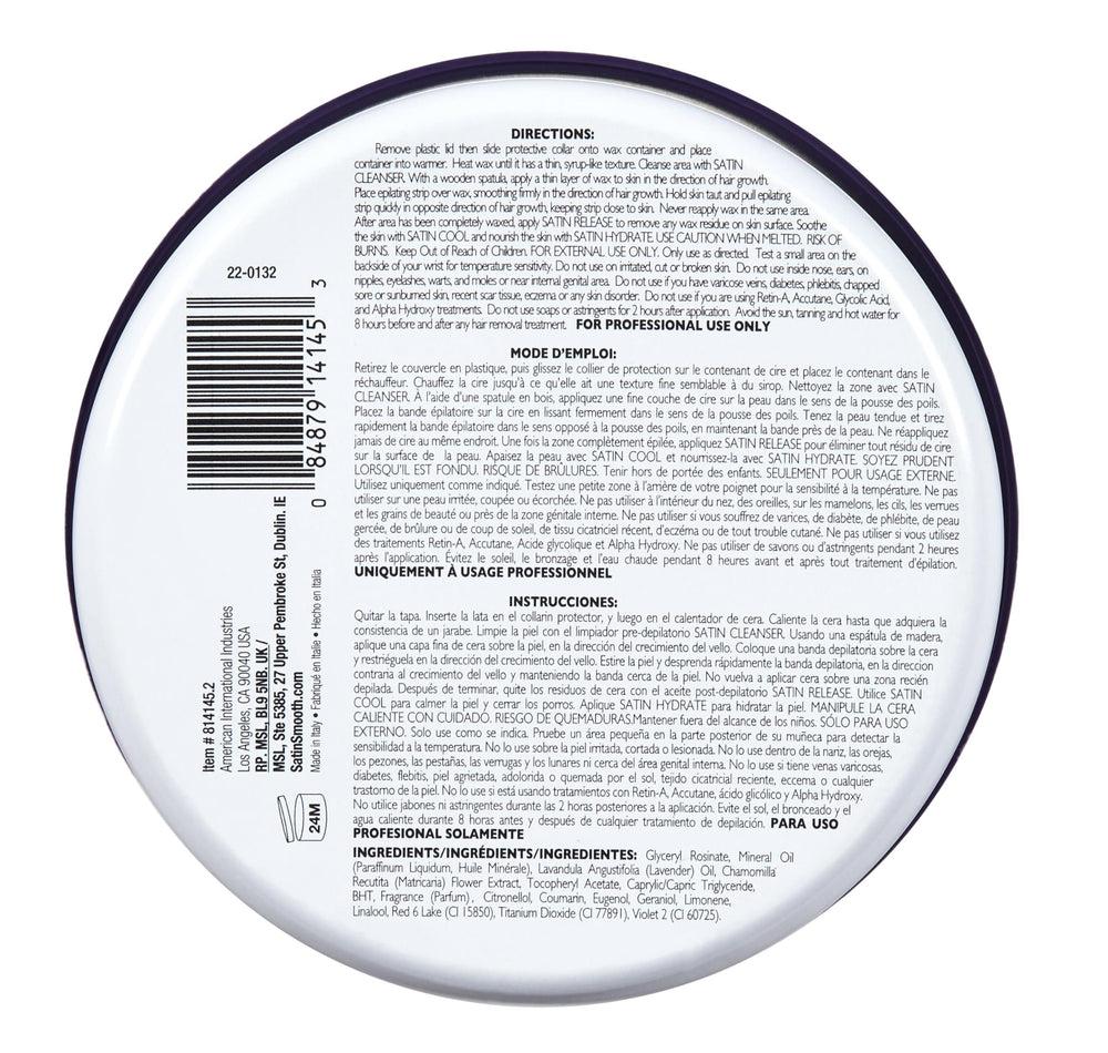 SATIN SMOOTH aroma relajante lavanda camomila para spa en casa.
