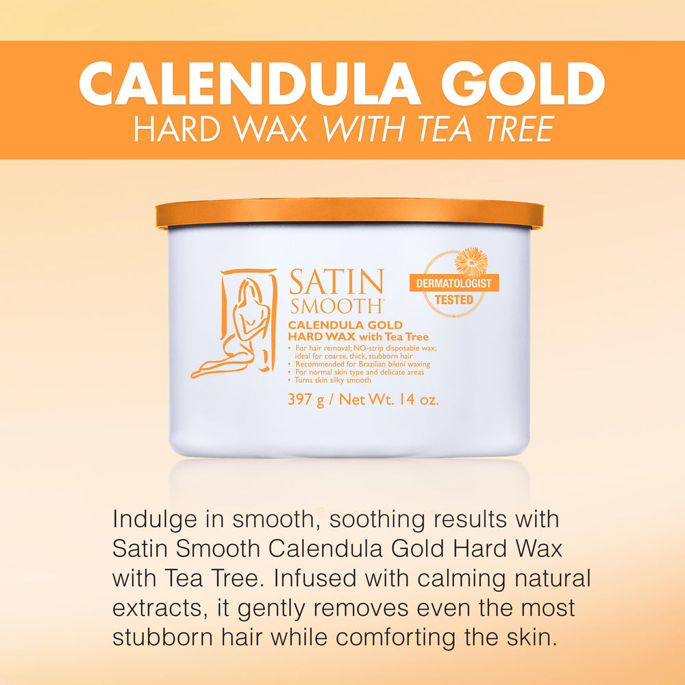 SATIN SMOOTH Calendula Gold cera dura sin tira para uso en casa.
