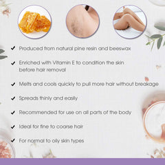 SATIN SMOOTH Honey Wax uso en cara y cuerpo para depilación completa.